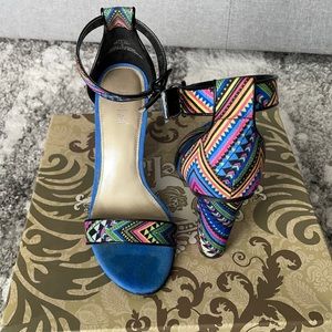 Fun Colorful Ankle Strap Heel